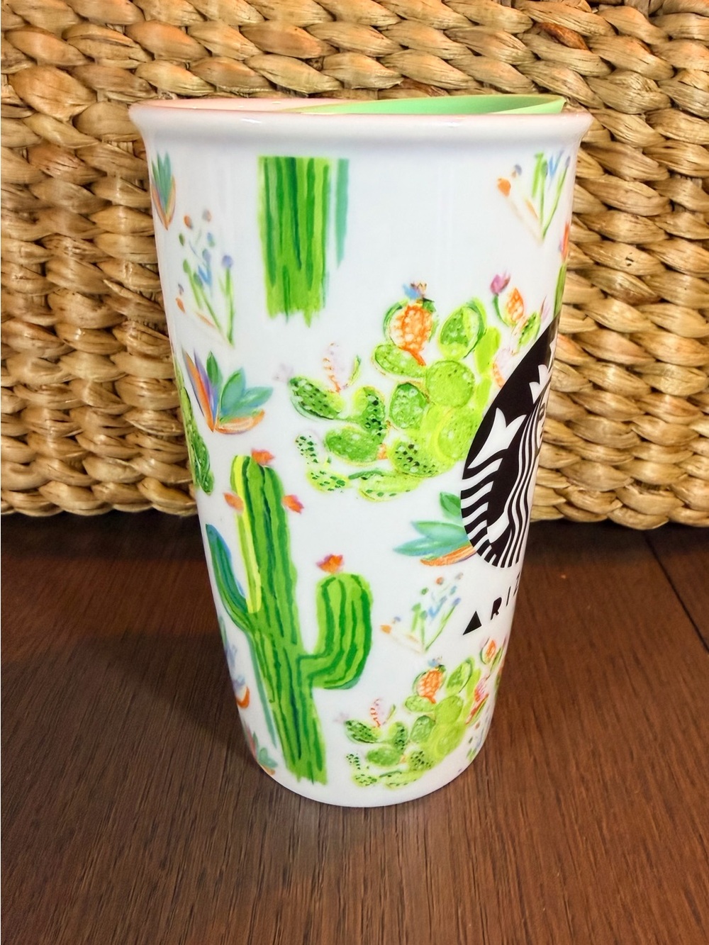 Starbucks Arizona Ceramic Travel Cup with Green Cactus Artwork - Picture 2 of 10